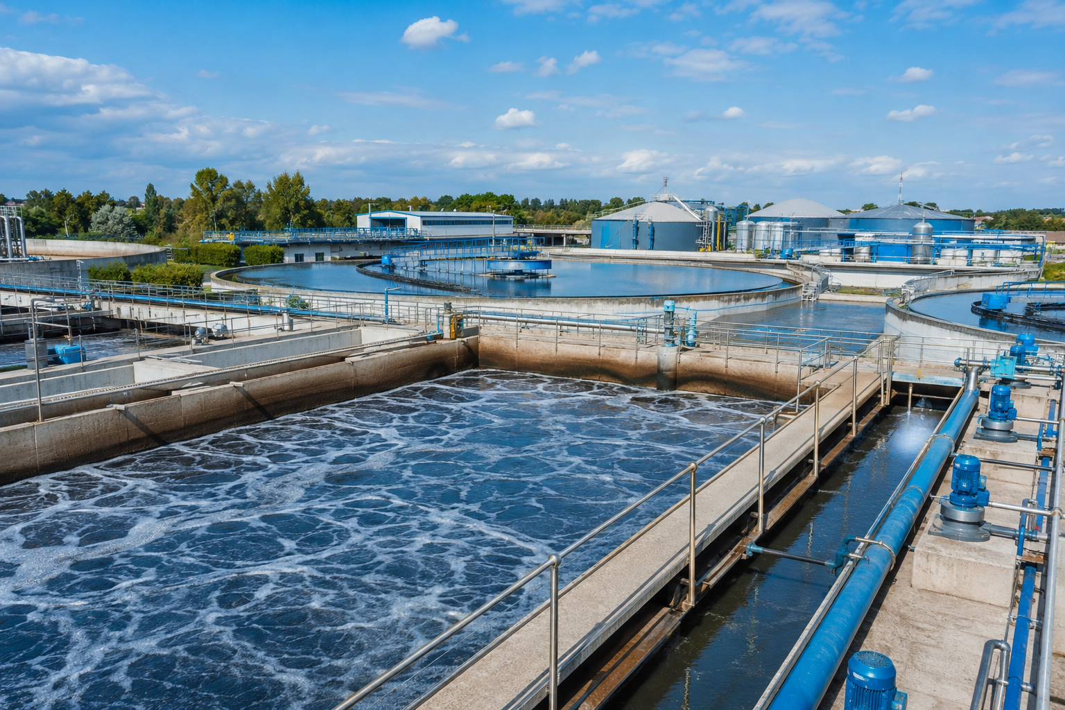Industrial sewage and wastewater treatment plant